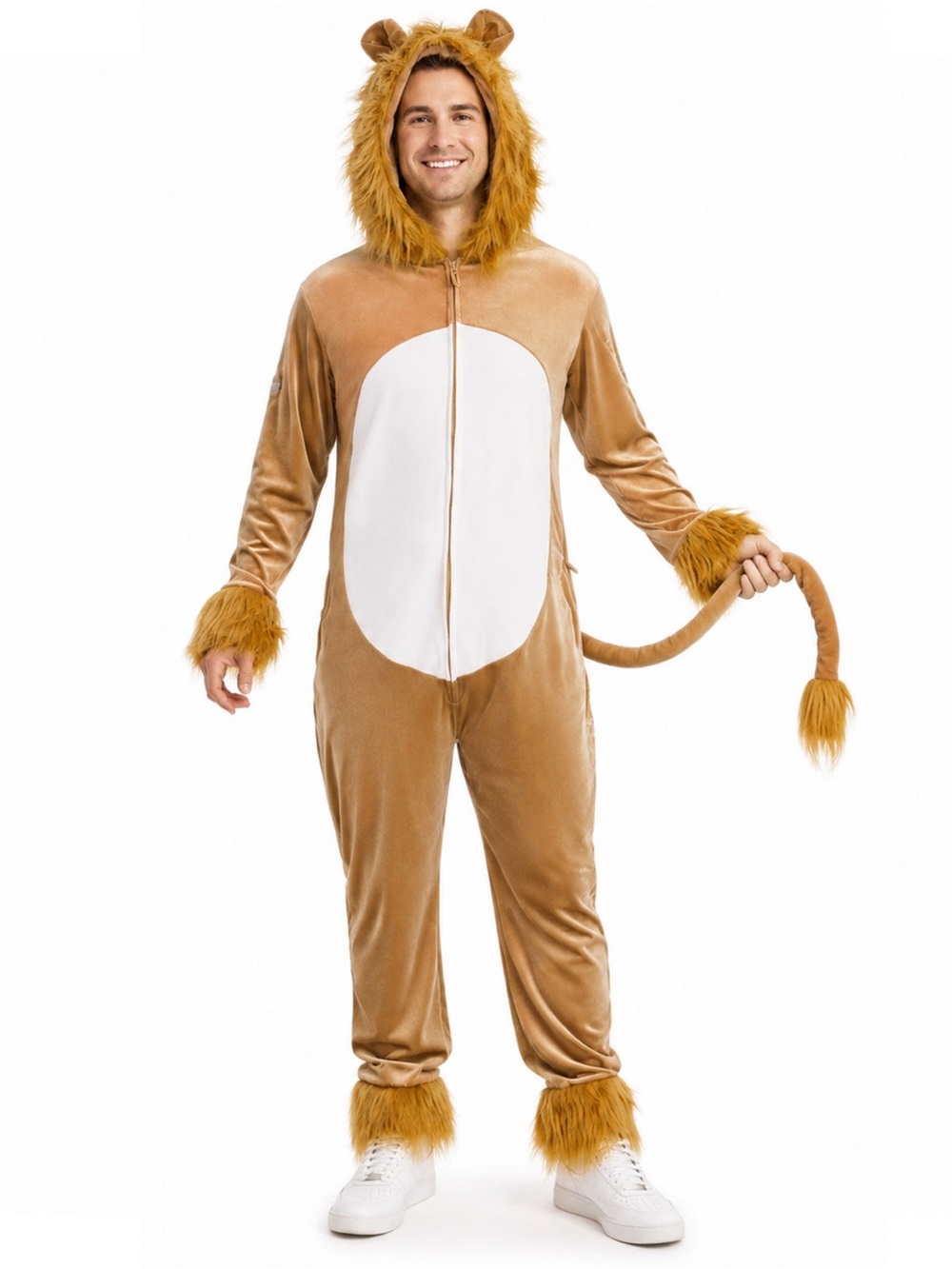 Tipsy Elves Lion Costume Onesie Fur Halloween Animal Mens M